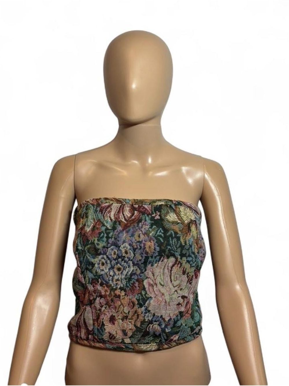 Fashion Nova Multicolor Floral Tapestry Corset Top